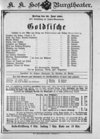 Theaterzettel (Oper und Burgtheater in Wien) 18910626 Seite: 1