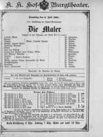 Theaterzettel (Oper und Burgtheater in Wien) 18910704 Seite: 1