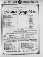 Theaterzettel (Oper und Burgtheater in Wien) 18910705 Seite: 1