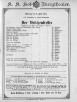 Theaterzettel (Oper und Burgtheater in Wien) 18910707 Seite: 1