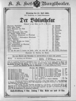 Theaterzettel (Oper und Burgtheater in Wien) 18910712 Seite: 1