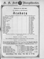 Theaterzettel (Oper und Burgtheater in Wien) 18910714 Seite: 1