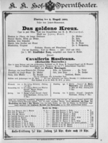Theaterzettel (Oper und Burgtheater in Wien) 18910804 Seite: 1