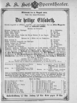 Theaterzettel (Oper und Burgtheater in Wien) 18910805 Seite: 1