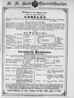 Theaterzettel (Oper und Burgtheater in Wien) 18910810 Seite: 1
