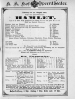 Theaterzettel (Oper und Burgtheater in Wien) 18910811 Seite: 1
