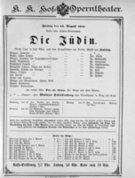 Theaterzettel (Oper und Burgtheater in Wien) 18910814 Seite: 1