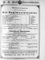 Theaterzettel (Oper und Burgtheater in Wien) 18910819 Seite: 1