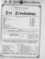 Theaterzettel (Oper und Burgtheater in Wien) 18910821 Seite: 1