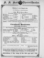 Theaterzettel (Oper und Burgtheater in Wien) 18910829 Seite: 1