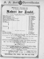 Theaterzettel (Oper und Burgtheater in Wien) 18910902 Seite: 1