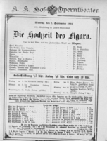 Theaterzettel (Oper und Burgtheater in Wien) 18910907 Seite: 1