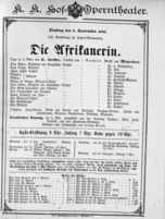 Theaterzettel (Oper und Burgtheater in Wien) 18910908 Seite: 1