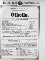 Theaterzettel (Oper und Burgtheater in Wien) 18910910 Seite: 1