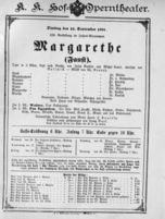 Theaterzettel (Oper und Burgtheater in Wien) 18910915 Seite: 1
