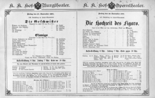 Theaterzettel (Oper und Burgtheater in Wien) 18910918 Seite: 1