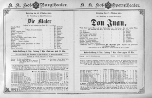 Theaterzettel (Oper und Burgtheater in Wien) 18911017 Seite: 1