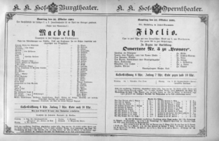 Theaterzettel (Oper und Burgtheater in Wien) 18911031 Seite: 1