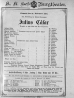 Theaterzettel (Oper und Burgtheater in Wien) 18911115 Seite: 1