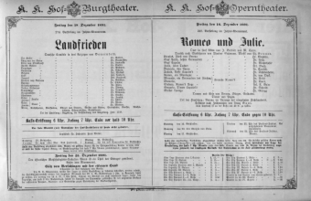 Theaterzettel (Oper und Burgtheater in Wien) 18911218 Seite: 1