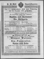 Theaterzettel (Oper und Burgtheater in Wien) 18911224 Seite: 1