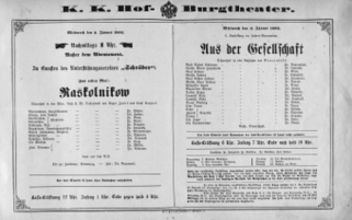 Theaterzettel (Oper und Burgtheater in Wien) 18920106 Seite: 1