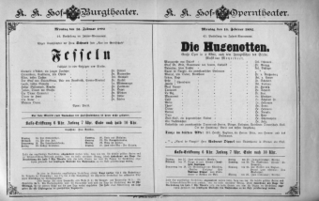 Theaterzettel (Oper und Burgtheater in Wien) 18920215 Seite: 1