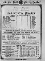 Theaterzettel (Oper und Burgtheater in Wien) 18920306 Seite: 1