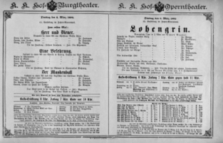 Theaterzettel (Oper und Burgtheater in Wien) 18920308 Seite: 1