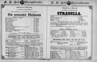 Theaterzettel (Oper und Burgtheater in Wien) 18920309 Seite: 1