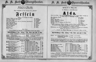 Theaterzettel (Oper und Burgtheater in Wien) 18920311 Seite: 1