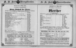 Theaterzettel (Oper und Burgtheater in Wien) 18920313 Seite: 1
