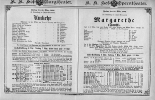 Theaterzettel (Oper und Burgtheater in Wien) 18920325 Seite: 1