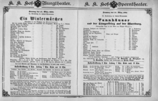 Theaterzettel (Oper und Burgtheater in Wien) 18920327 Seite: 1