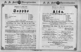 Theaterzettel (Oper und Burgtheater in Wien) 18920406 Seite: 1