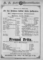 Theaterzettel (Oper und Burgtheater in Wien) 18920411 Seite: 1