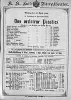 Theaterzettel (Oper und Burgtheater in Wien) 18920418 Seite: 1