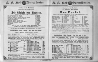 Theaterzettel (Oper und Burgtheater in Wien) 18920423 Seite: 1