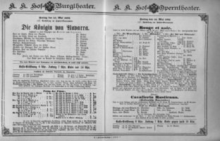Theaterzettel (Oper und Burgtheater in Wien) 18920513 Seite: 1