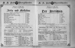 Theaterzettel (Oper und Burgtheater in Wien) 18920517 Seite: 1