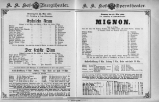 Theaterzettel (Oper und Burgtheater in Wien) 18920522 Seite: 1