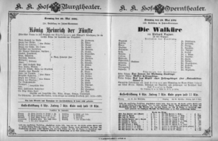 Theaterzettel (Oper und Burgtheater in Wien) 18920529 Seite: 1