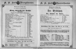 Theaterzettel (Oper und Burgtheater in Wien) 18920530 Seite: 1