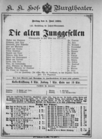 Theaterzettel (Oper und Burgtheater in Wien) 18920603 Seite: 1