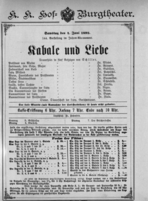 Theaterzettel (Oper und Burgtheater in Wien) 18920604 Seite: 1