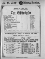 Theaterzettel (Oper und Burgtheater in Wien) 18920608 Seite: 1