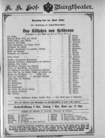 Theaterzettel (Oper und Burgtheater in Wien) 18920612 Seite: 1