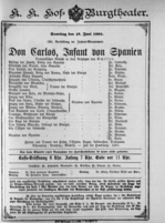 Theaterzettel (Oper und Burgtheater in Wien) 18920618 Seite: 1