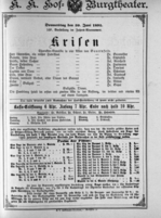 Theaterzettel (Oper und Burgtheater in Wien) 18920630 Seite: 1