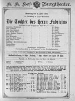 Theaterzettel (Oper und Burgtheater in Wien) 18920702 Seite: 1